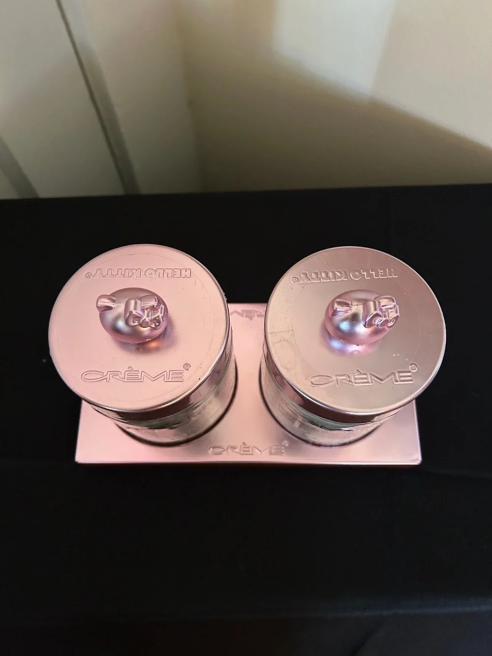 Hello Kitty Pink Metallic Twin Vanity Jars